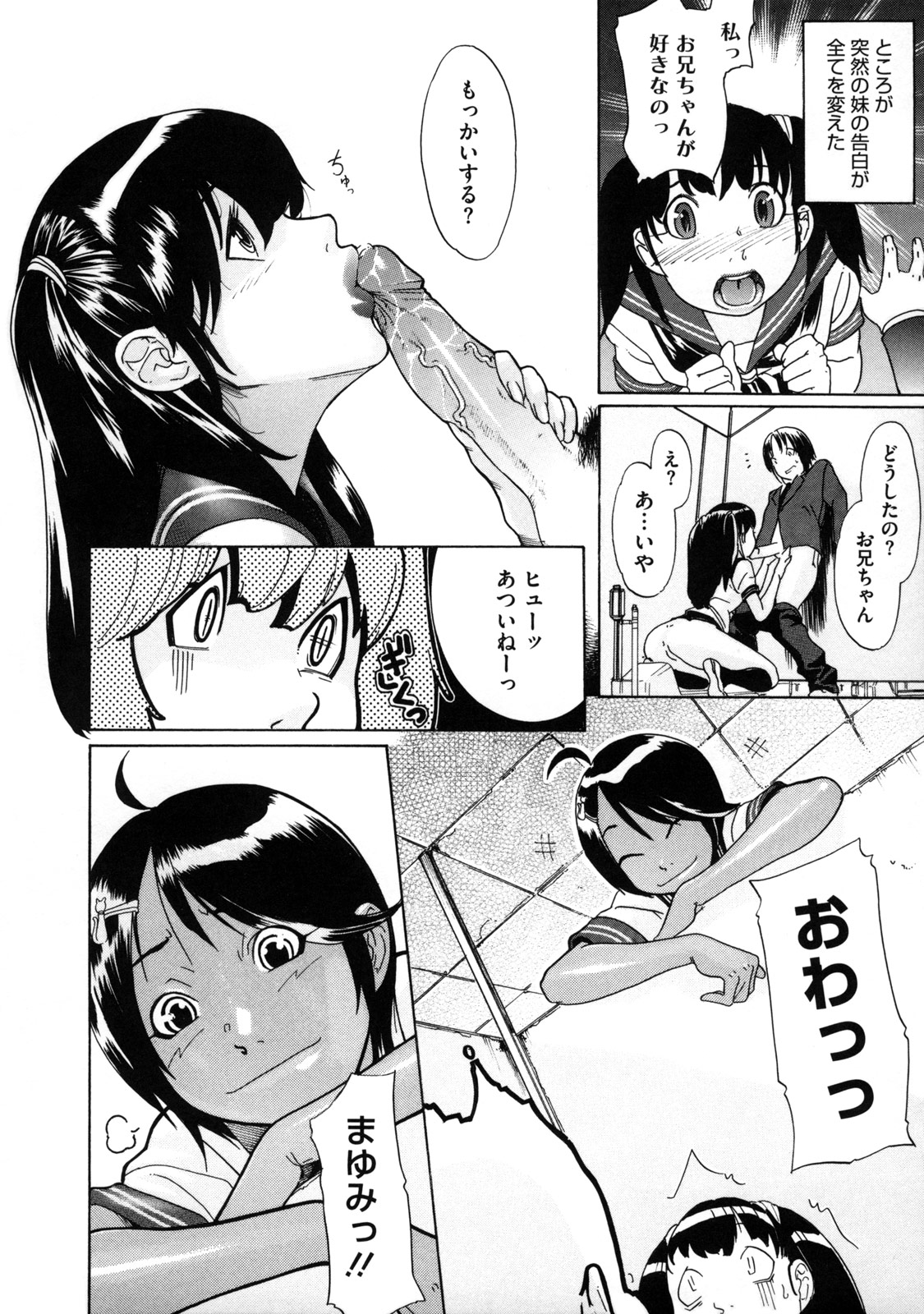 【エロ漫画】【エロ漫画】お兄ちゃんのちんちんをご奉仕フェラする妹…出勤前におねだりするも遅刻ギリギリだったので学校のトイレでこっそりいちゃラブ近親相姦セックスしちゃう【小柳ロイヤル：Sokan's diary】