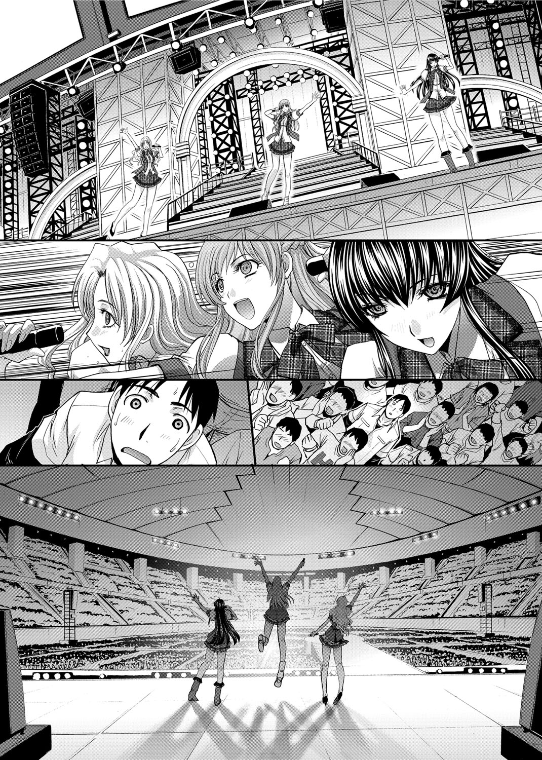 【エロ漫画】【エロ漫画】学校で同級生の男子とイチャラブセックスする巨乳アイドルJK…彼と積極的な彼女はフェラやパイズリなどをした挙げ句、求め合うように生ハメ中出しで絶頂する！【板場広し：アイドルが彼女】