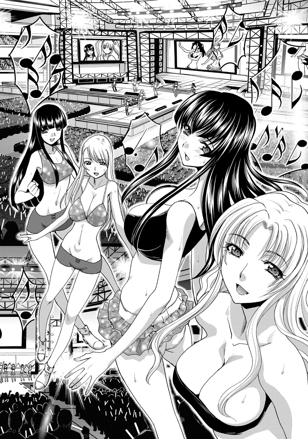 【エロ漫画】【エロ漫画】主人公と学校でこっそりエッチし続ける巨乳アイドルJK…淫乱な彼女はバレないように個室トイレで生ハメ中出しセックス！【板場広し：12 ラブ・エンジョイ】