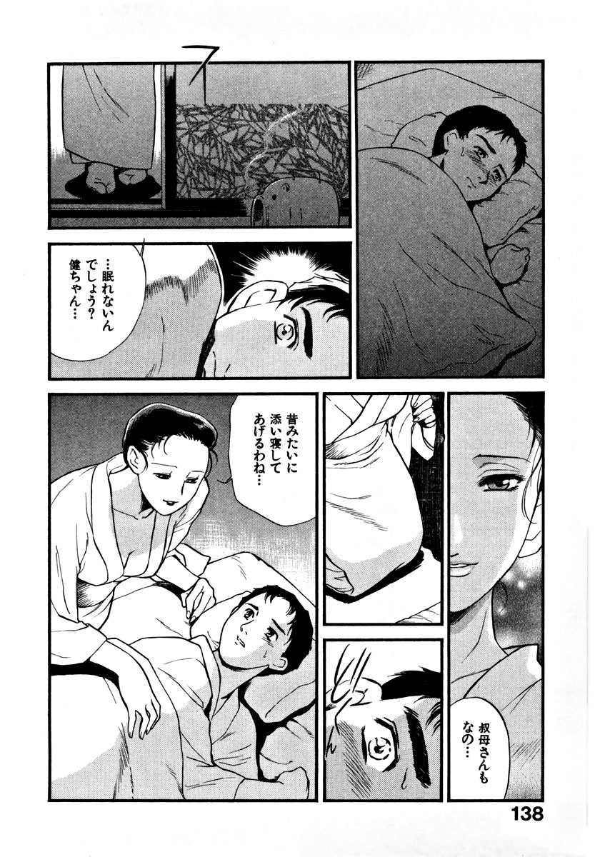 【エロ漫画】【エロ漫画】夫が亡くなったあと、心配して家に泊まりに来た甥っ子に欲情し、誘惑しまくる美熟女未亡人…夜中に寝ている甥を夜這いして騎乗位で逆レイプし、激しい生ハメ中出し筆下ろしセックスして種付け絶頂【ふじいあきこ：CHERRY 第７話】