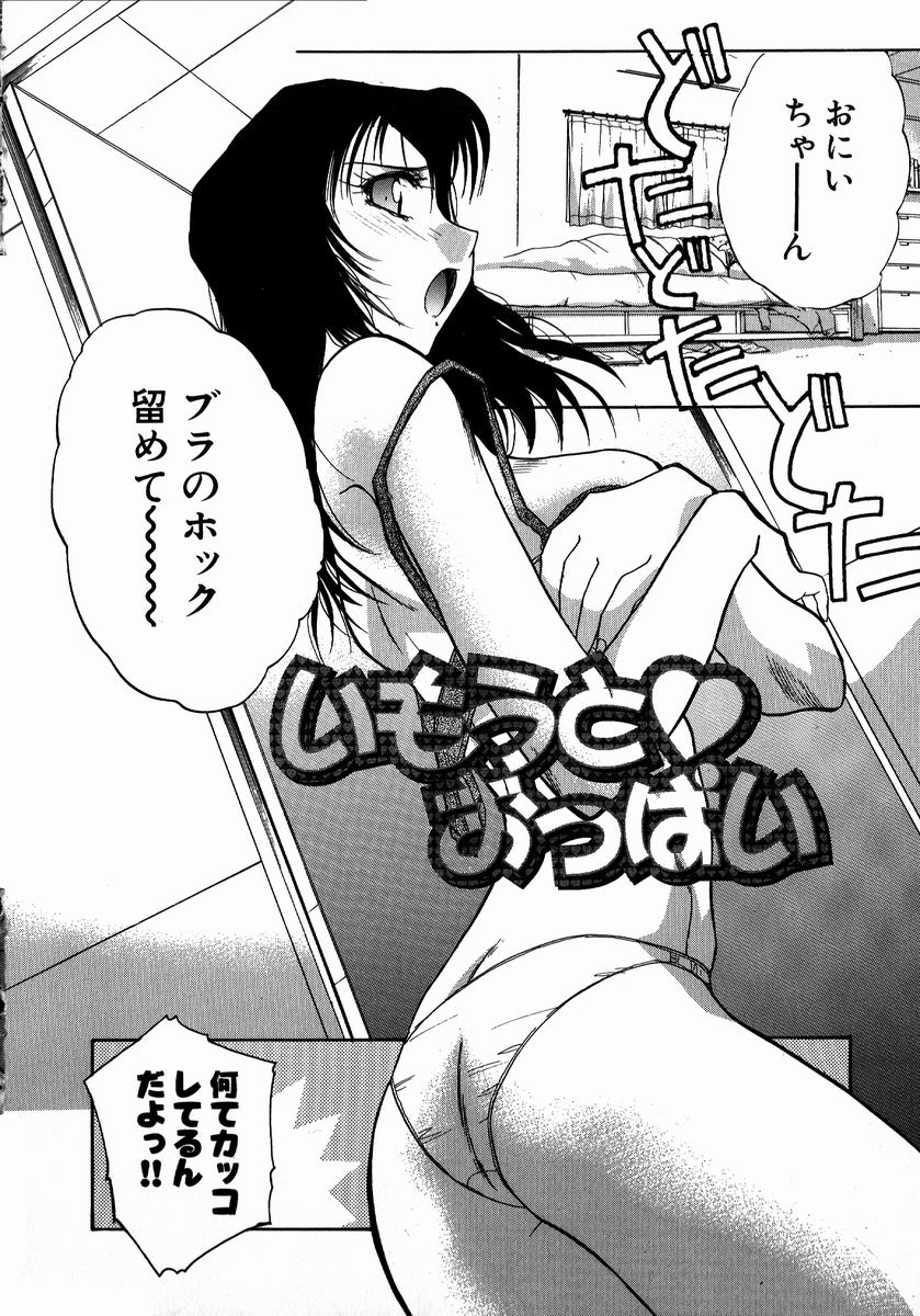 【エロ漫画】【エロ漫画】エロ下着で誘惑しちゃう巨乳の妹…兄に欲情されておっぱい揉みやフェラをされてイチャラブ生ハメ中出しセックスしちゃう【板場広し：いもうとおっぱい】